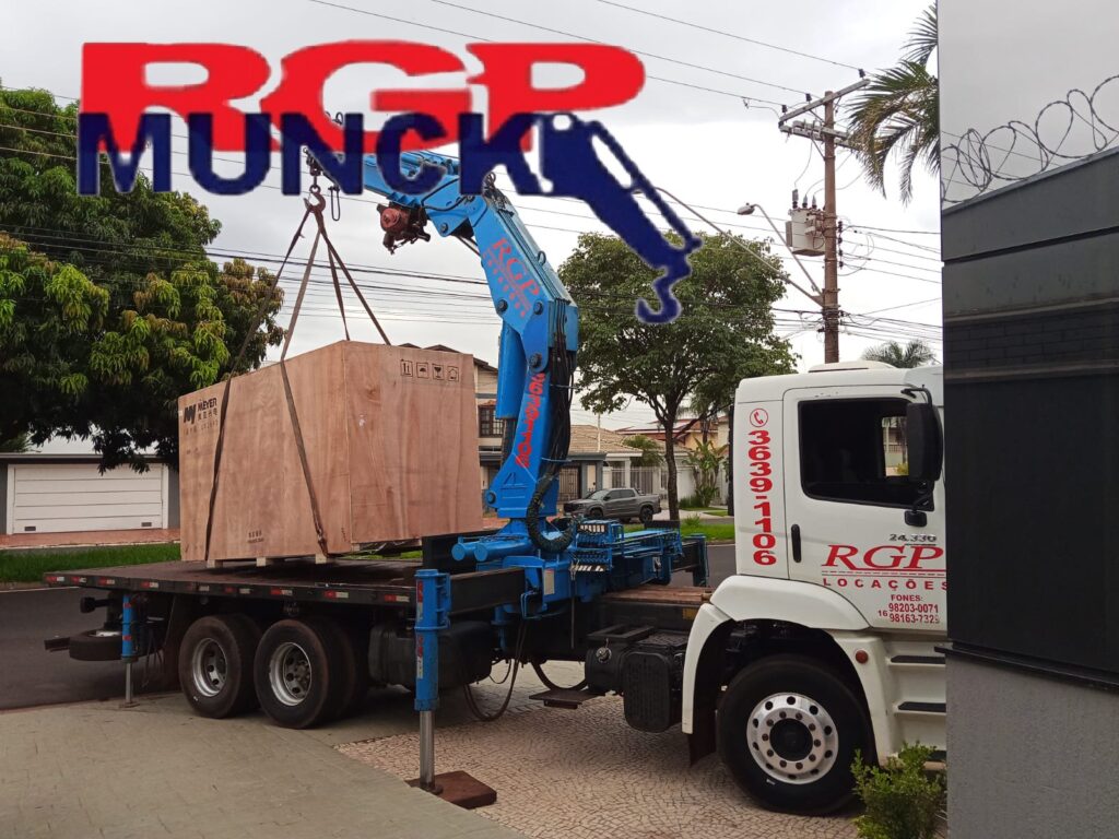Locação de munck Ribeirão Preto segurança em içamento e transporte de cargas
